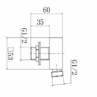 Nuie Minimalist Chrome Plated Brass Outlet Elbow