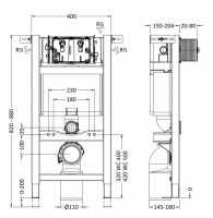 Round Button Wall Hung Toilet Fixing Frame - Nuie