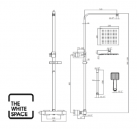 Core Black Twin Head Rigid Riser Shower Kit - Signature Showers