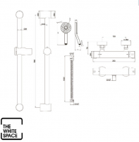 Dune Bar Low Pressure Shower Valve with Slider Rail Kit - Nuie