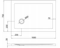 Zamori Anti-Slip Rectangular Shower Tray - 900 x 800 - Corner Waste - Z1164A