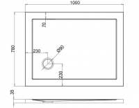 Zamori Rectangle Shower Tray 1000 x 800mm - Corner waste - Z1167