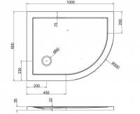 Deluxe 1200 x 900mm Right Hand Offset Quadrant Tray & Free Chrome Waste