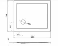 Zamori Rectangle Shower Tray 2000 x 900mm Two Wastes - Z1346