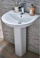 Zili 550mm 1 Tap Hole Basin & Full Pedestal