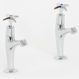 Skara Cross Top Hi Neck Sink Pillar Taps