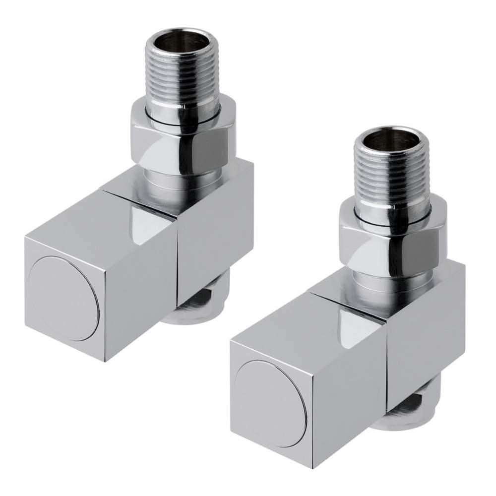 Eastbrook Straight Square Radiator Valves Chrome