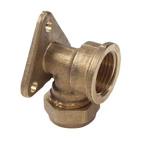 Kx Compression 15mm x 1/2" Wallplate Elbow