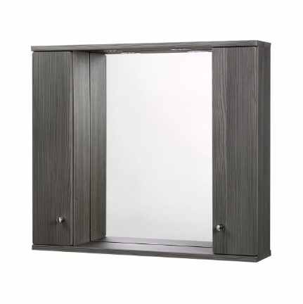 Elation Ikoma 850mm Bathroom Mirror Cabinet With Lights - Bodega Grey