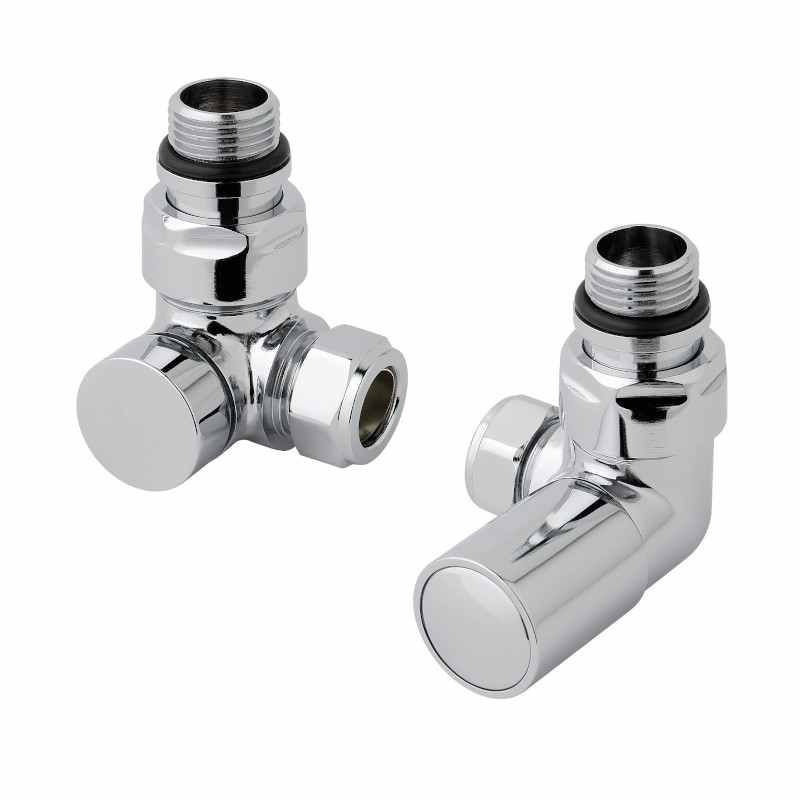 Eastbrook Corner Radiator Valves - Chrome - Pair  