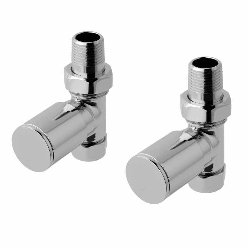 Eastbrook Straight Radiator Valves - Chrome - Pair 