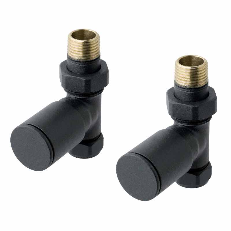 Eastbrook Straight Radiator Valves - Anthracite - Pair