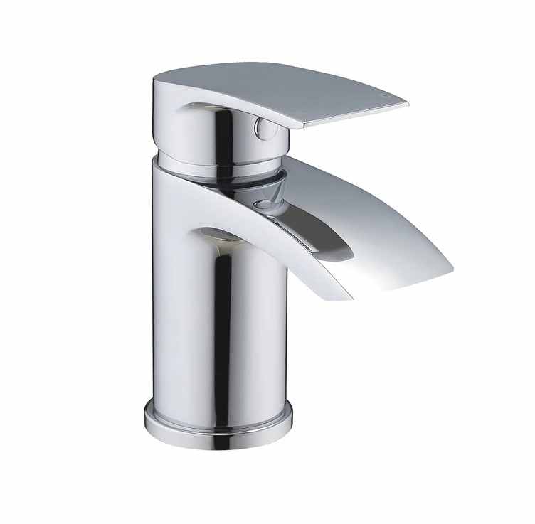 Belini Mini Mono Basin Mixer with Push Waste - Scudo