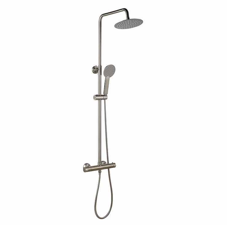 Niagara Equate Round Nickel Thermostatic Dual Head Shower Set