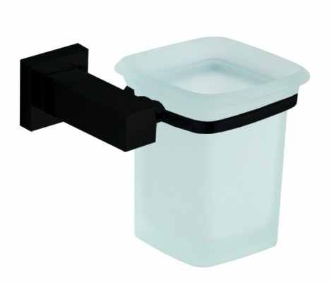 Pure Noir Black Glass Toothbrush Holder