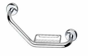 Inda Gealuna Cranked Grab Bar Including Soap Basket A36920