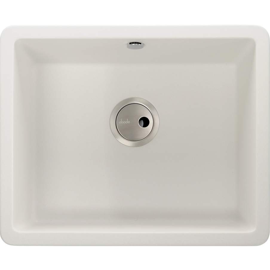 Abode Matrix Square GR15 Large 1 Bowl Granite Inset / Undermount Kitchen Sink - White