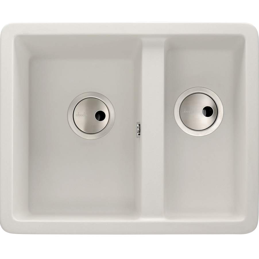 Abode Matrix Square GR15 1.5 Bowl Granite Inset / Undermount Kitchen Sink - White