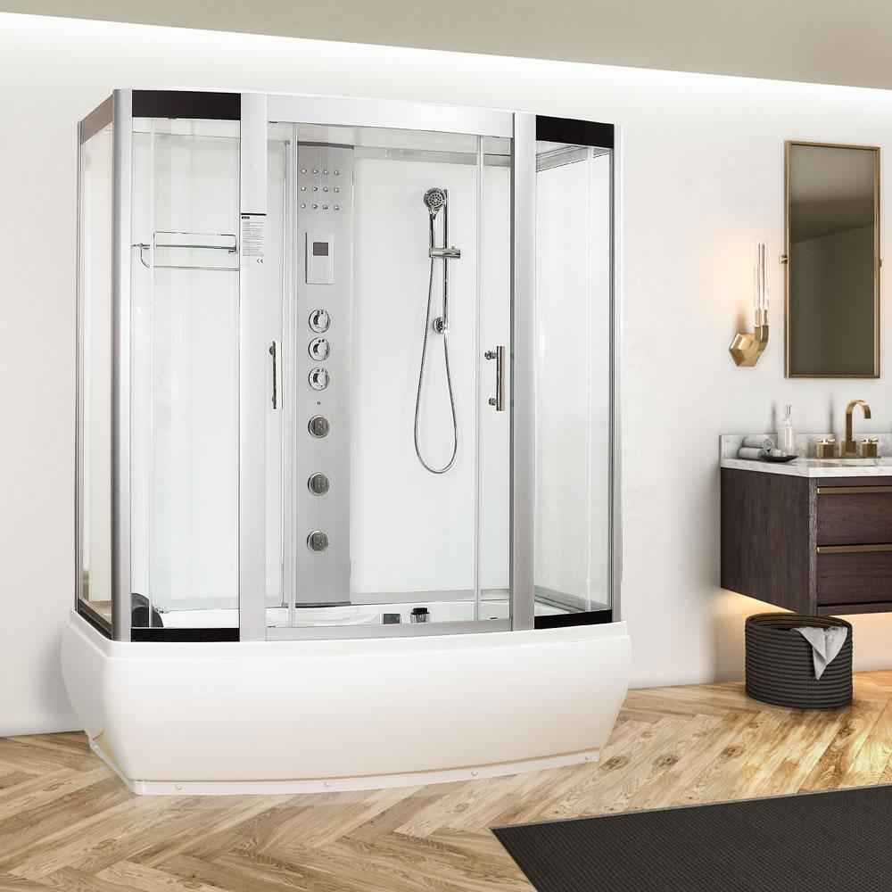 Vidalux Aegean 1700 Airspa Whirlpool Bath & Steam Shower Pod - 1700 x 900mm 