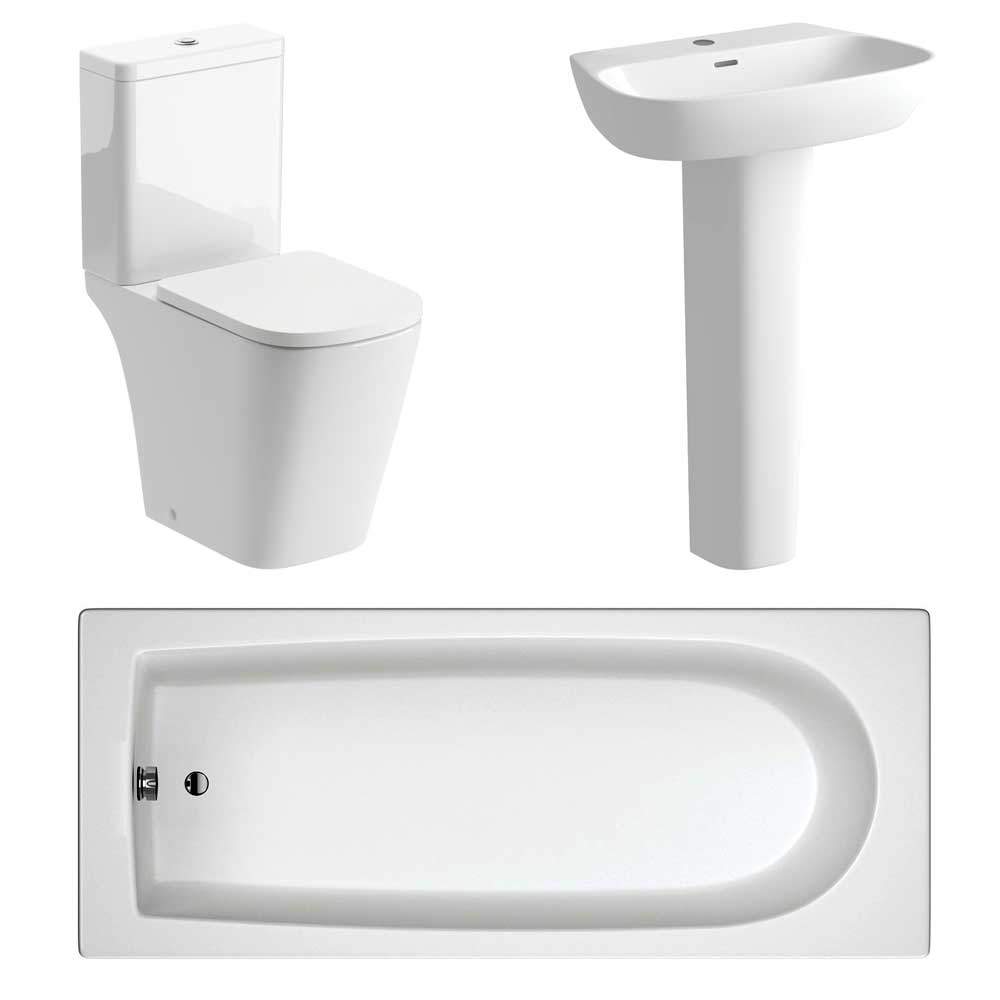 Ankam Bathroom Suite, 600mm Basin, Close Toilet & 1700 Bath