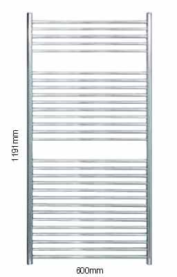 1191 x 600mm Sussex Ansty Stainless Steel Towel Rail - JIS Europe