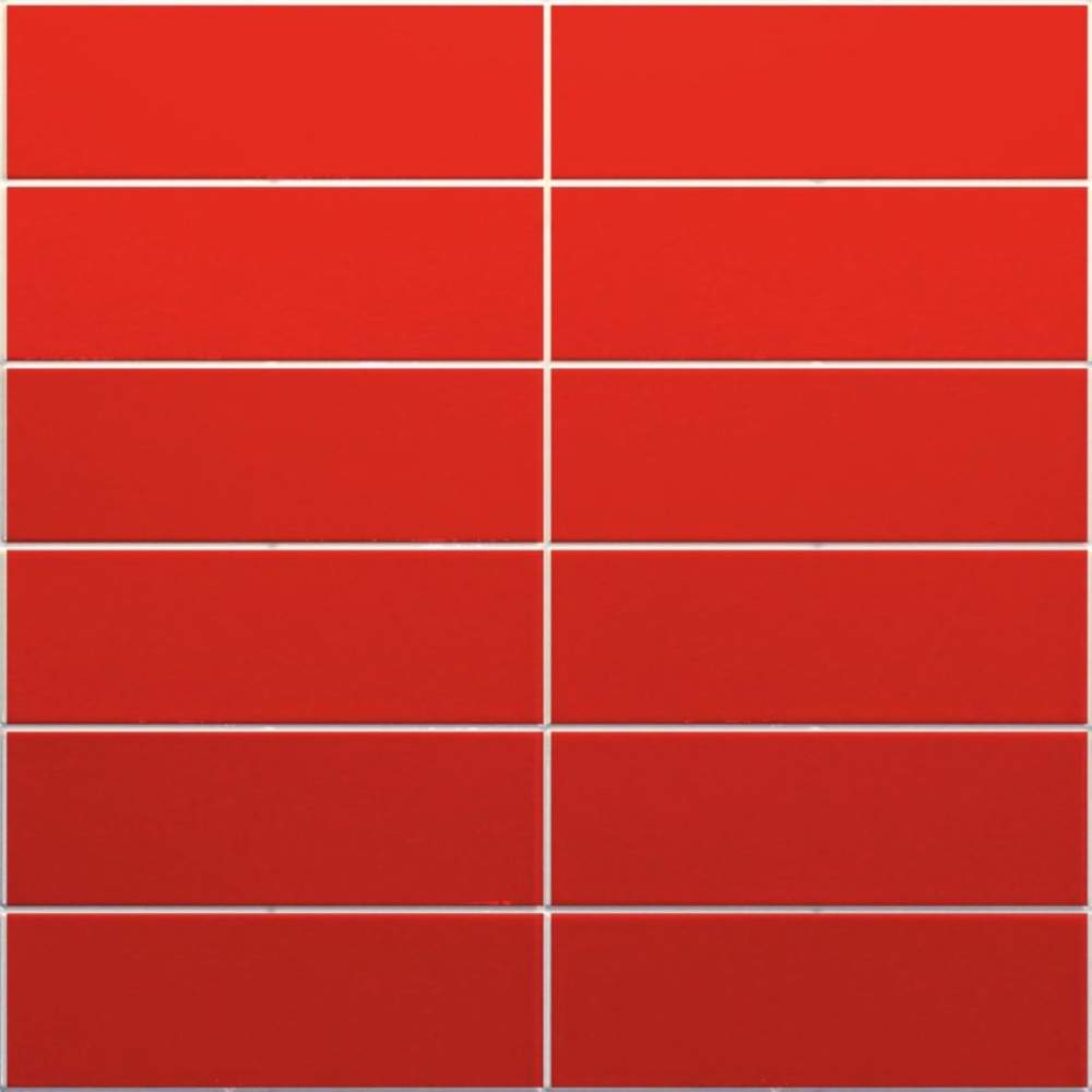 Apple Red Linear Metro Reflect Tile Wall Panels