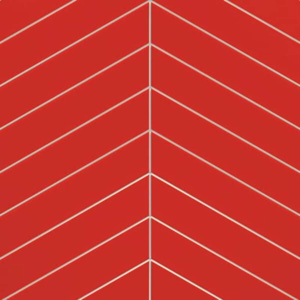 Apple Red Chevron Reflect Tile Wall Panels