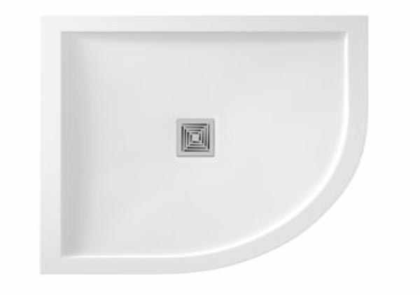 Aqualavo 1200 x 900mm White Gloss Effect Offset Quadrant Shower Tray