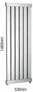 1460 x 535mm Sussex Arun Feature Stainless Steel Towel Rail - JIS Europe