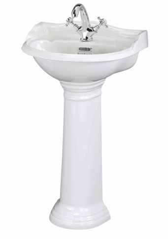 Bayswater Porchester 500mm 1 Tap Hole Basin & Full Pedestal