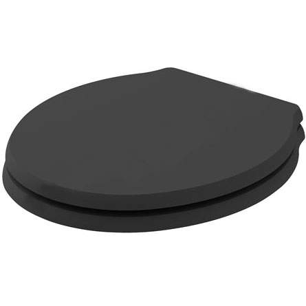  Matt Black Traditional Soft Close Toilet Seat - Bayswater Porchester 