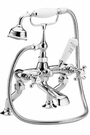 Bayswater Hex Bath Shower Mixer - White/Chrome