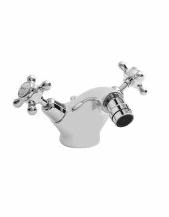 Bayswater Monobloc Dome Bidet Taps - White/Chrome