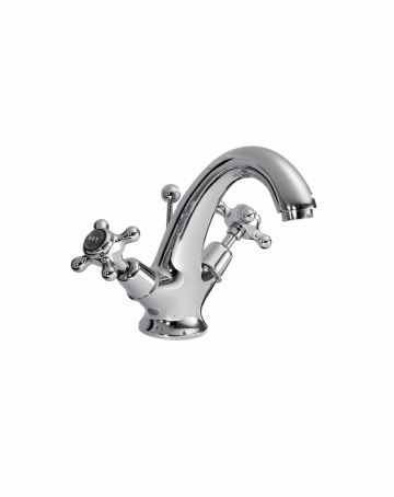 Bayswater Monobloc Dome Basin Mixer Taps - Black/Chrome