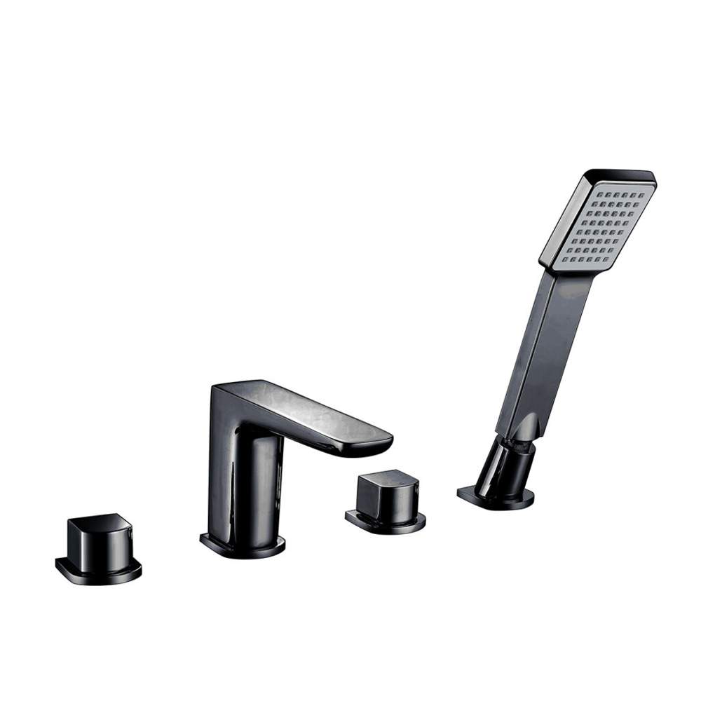 Nero 4 Hole Bath Mixer Tap - Black