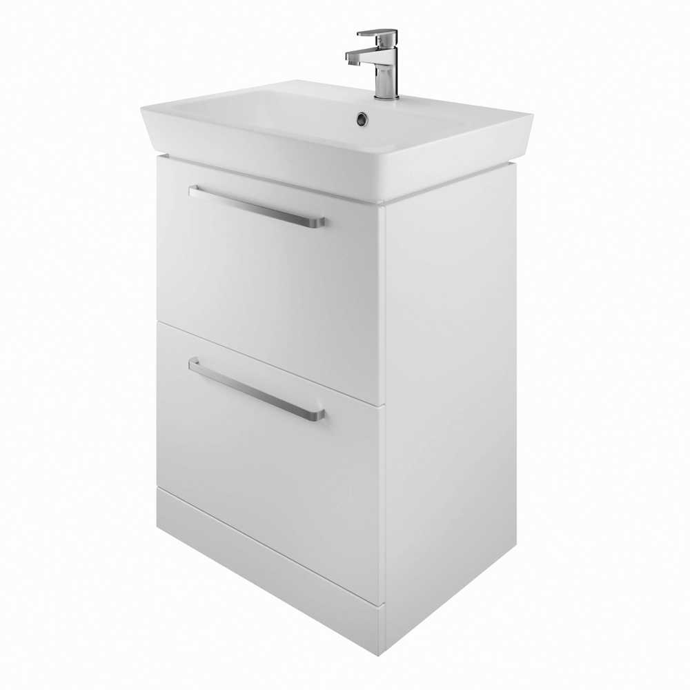 The White Space Floor Standing Vanity Unit - 600mm White