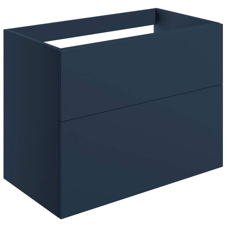 Shetland 790mm Wall Hung 2 Drawer Basin Unit (No Top) - Matt Deep Blue