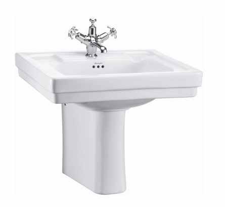 Burlington Contemporary 58cm Basin & Semi Pedestal 