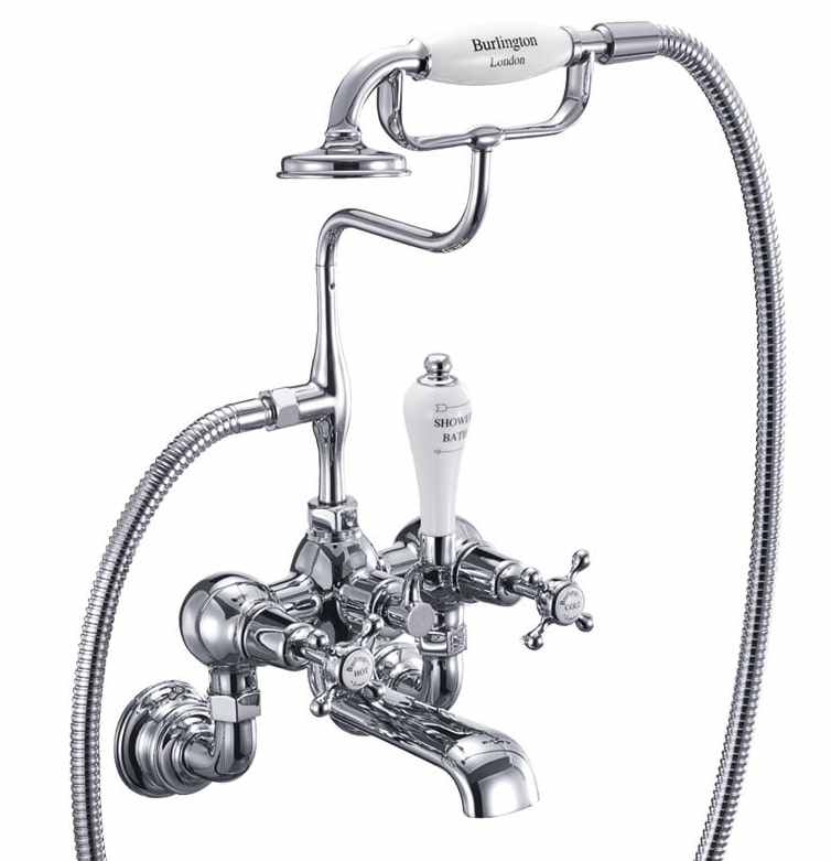 Burlington Claremont Traditional Wall Mounted Bath Shower Mixer Tap