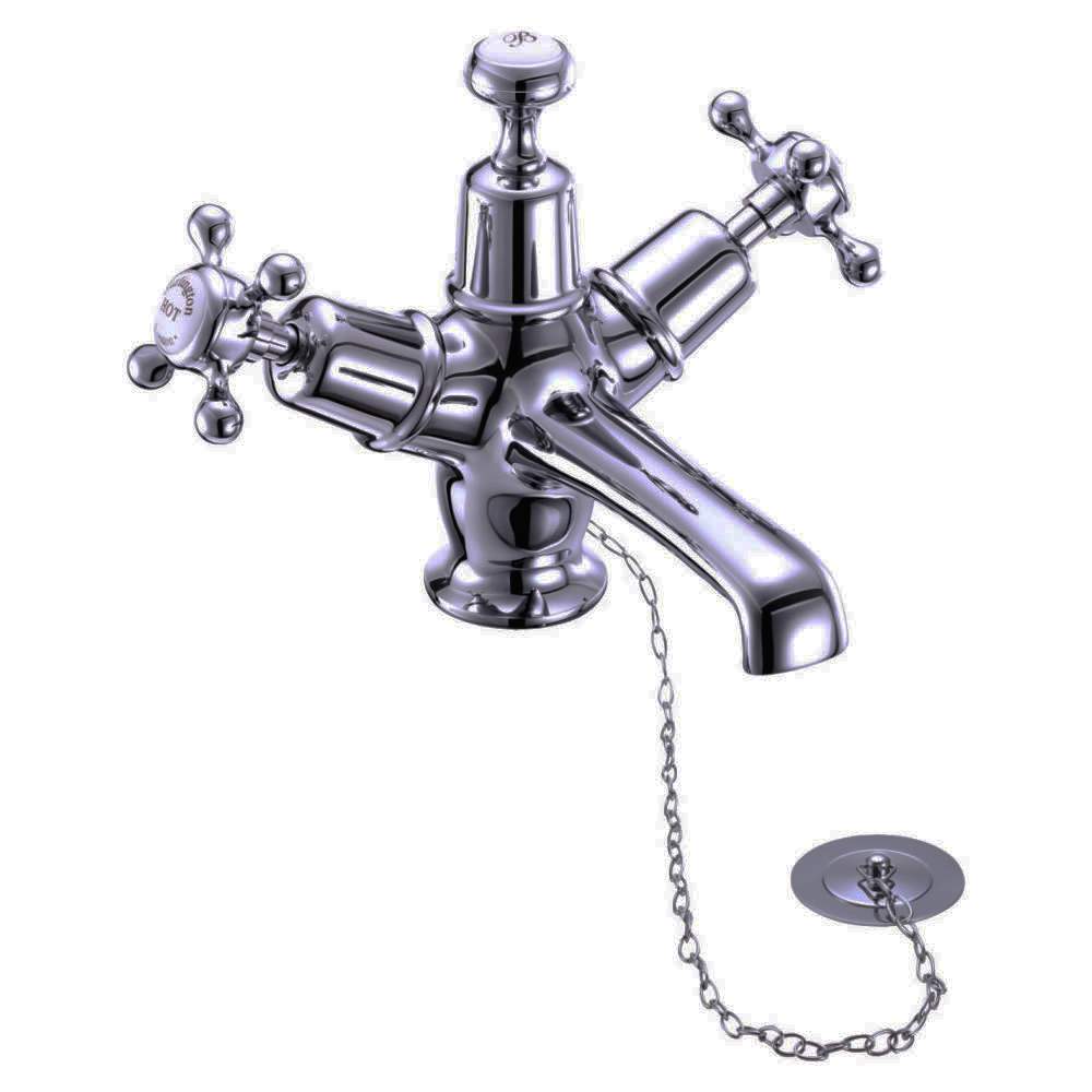 Burlington Claremont Traditional Monobloc Basin Tap - Plug and Chain