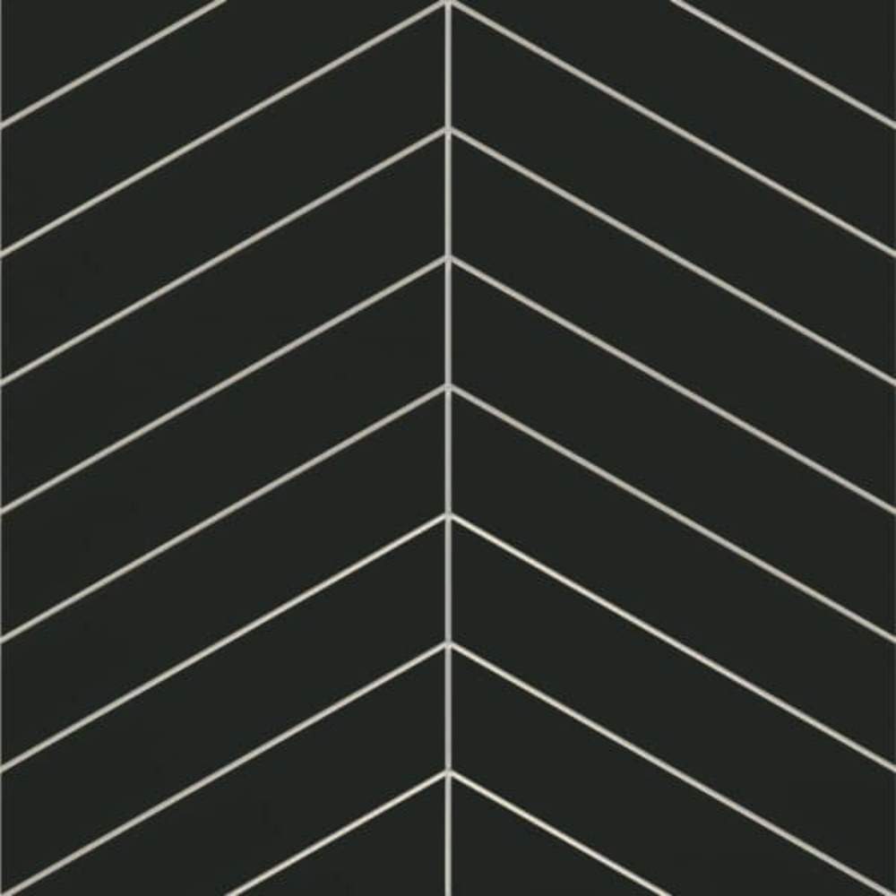 Charcoal Black Chevron Reflect Tile Wall Panels