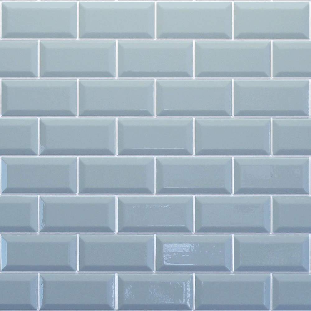 Duck Egg Blue Bevelled Metro Reflect Tile Wall Panels