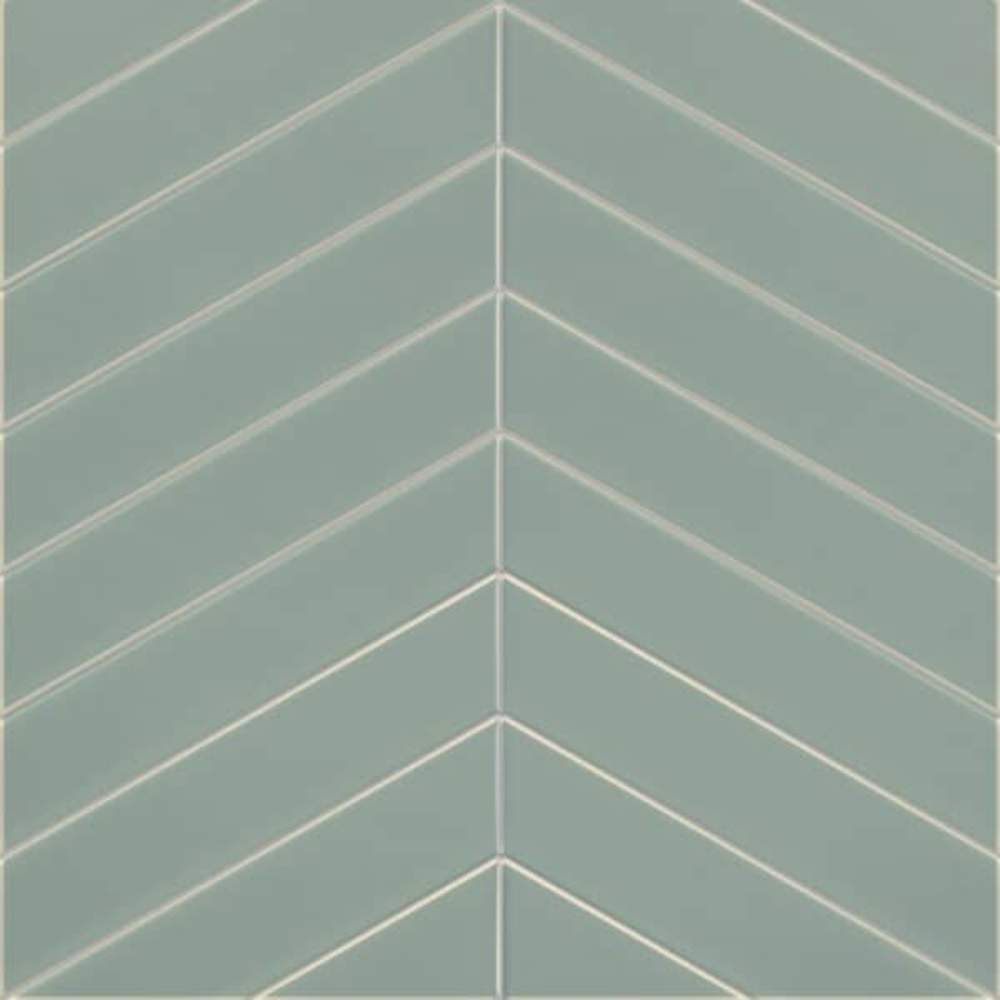 Duck Egg Blue Chevron Reflect Tile Wall Panels