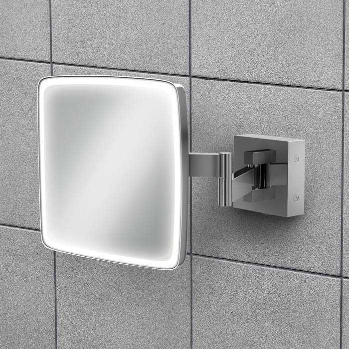 HiB Eclipse Square Magnifying LED Bathroom Mirror - 21200