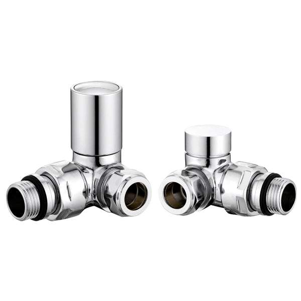 DQ Essential Manual Corner Chrome  Radiator Valves