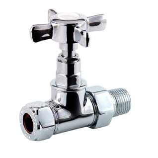 DQ Essential Crosshead Manual Straight Chrome Radiator Valves