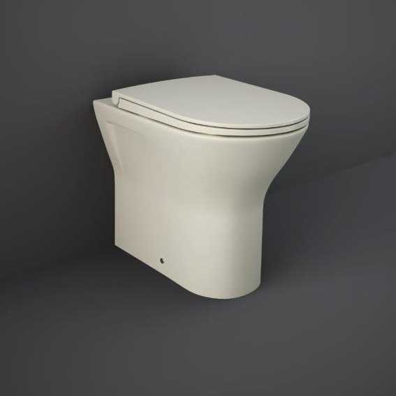 RAK Feeling Matt Greige Rimless Back To Wall Toilet & Soft Close Seat