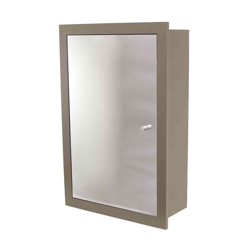 Terra Matt Trio Recessed Cabinet with Mirror and Shelves 