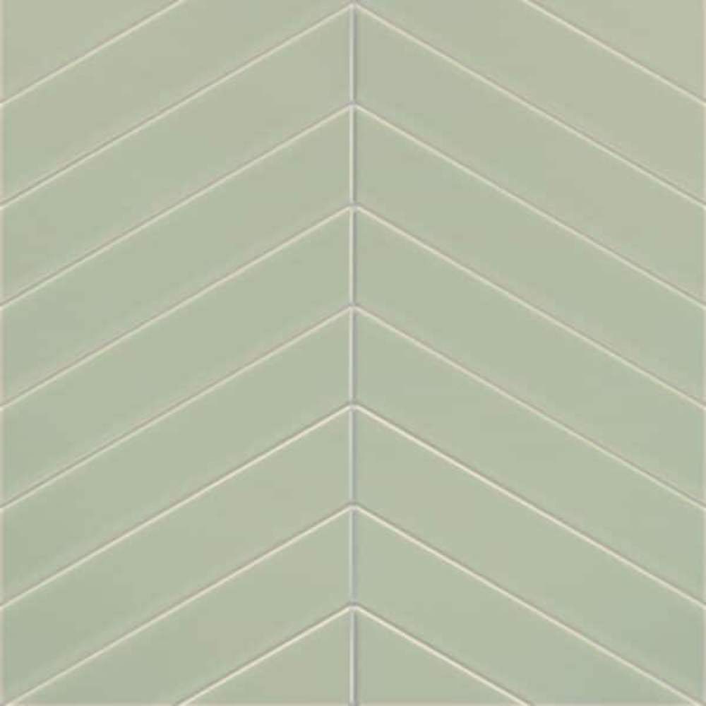 Glass Green Chevron Reflect Tile Wall Panels