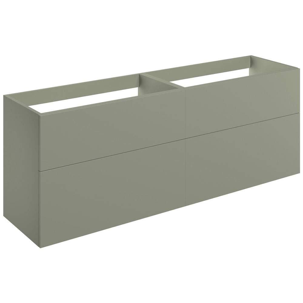 Shetland 1180mm Wall Hung 4 Drawer Basin Unit (No Top) - Matt Olive Green